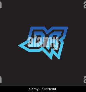 DR initial inspiration logo design esport and gaming clan ideas Stock Vector