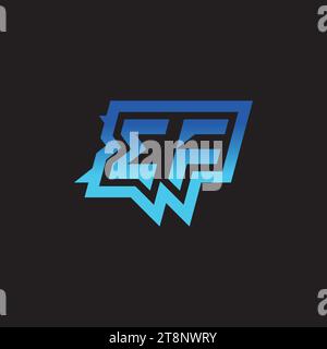 EF initial inspiration logo design esport and gaming clan ideas Stock Vector