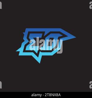EO initial inspiration logo design esport and gaming clan ideas Stock Vector
