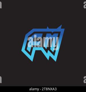 FM initial inspiration logo design esport and gaming clan ideas Stock Vector