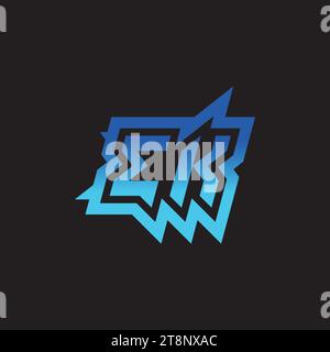 EK initial inspiration logo design esport and gaming clan ideas Stock Vector