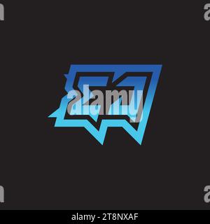 EJ initial inspiration logo design esport and gaming clan ideas Stock Vector