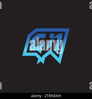 GN initial inspiration logo design esport and gaming clan ideas Stock Vector