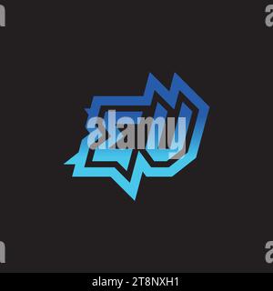 EV initial inspiration logo design esport and gaming clan ideas Stock Vector