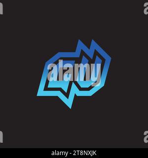 GV initial inspiration logo design esport and gaming clan ideas Stock Vector