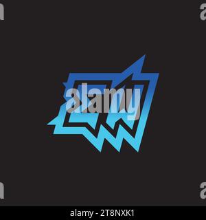 EW initial inspiration logo design esport and gaming clan ideas Stock Vector