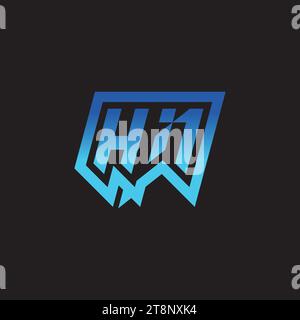 HN initial inspiration logo design esport and gaming clan ideas Stock Vector