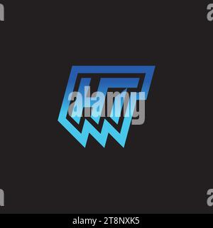 HT initial inspiration logo design esport and gaming clan ideas Stock Vector