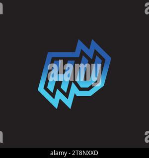 HV initial inspiration logo design esport and gaming clan ideas Stock Vector