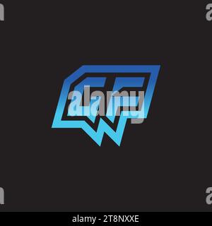 GF initial inspiration logo design esport and gaming clan ideas Stock Vector