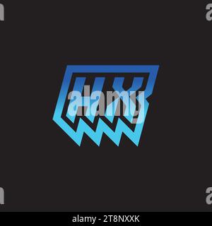 HX initial inspiration logo design esport and gaming clan ideas Stock Vector