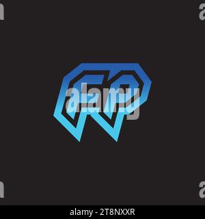 FP initial inspiration logo design esport and gaming clan ideas Stock Vector