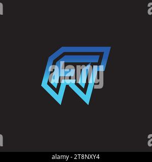 FT initial inspiration logo design esport and gaming clan ideas Stock Vector