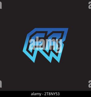 FR initial inspiration logo design esport and gaming clan ideas Stock Vector