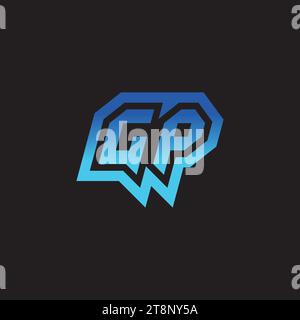 GP initial inspiration logo design esport and gaming clan ideas Stock Vector