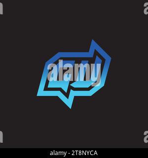 GU initial inspiration logo design esport and gaming clan ideas Stock Vector