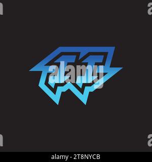 II initial inspiration logo design esport and gaming clan ideas Stock Vector