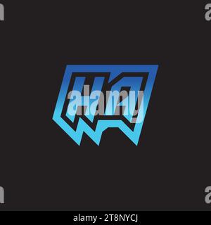 HA initial inspiration logo design esport and gaming clan ideas Stock Vector