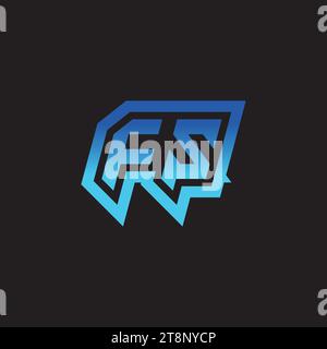 FS initial inspiration logo design esport and gaming clan ideas Stock Vector