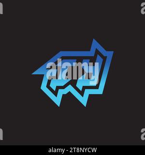 IY initial inspiration logo design esport and gaming clan ideas Stock Vector