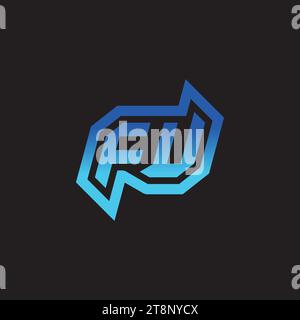 FU initial inspiration logo design esport and gaming clan ideas Stock Vector