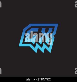GX initial inspiration logo design esport and gaming clan ideas Stock Vector
