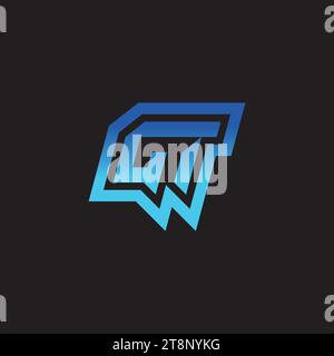 GT initial inspiration logo design esport and gaming clan ideas Stock Vector