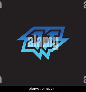 JI initial inspiration logo design esport and gaming clan ideas Stock Vector
