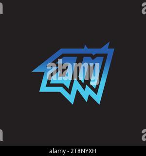 JM initial inspiration logo design esport and gaming clan ideas Stock Vector