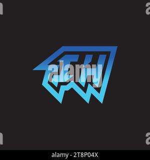 IH initial inspiration logo design esport and gaming clan ideas Stock Vector