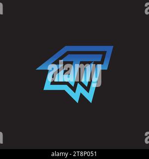 JT initial inspiration logo design esport and gaming clan ideas Stock Vector