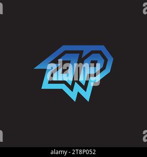 JP initial inspiration logo design esport and gaming clan ideas Stock Vector