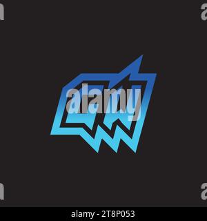 GW initial inspiration logo design esport and gaming clan ideas Stock Vector