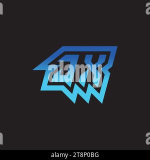 JX initial inspiration logo design esport and gaming clan ideas Stock Vector