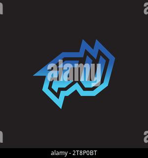 IV initial inspiration logo design esport and gaming clan ideas Stock Vector
