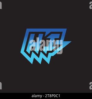 HI initial inspiration logo design esport and gaming clan ideas Stock Vector