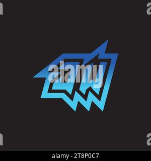 JW initial inspiration logo design esport and gaming clan ideas Stock Vector