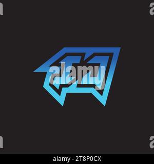 IJ initial inspiration logo design esport and gaming clan ideas Stock Vector