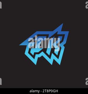 IK initial inspiration logo design esport and gaming clan ideas Stock Vector