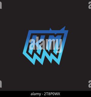 KM initial inspiration logo design esport and gaming clan ideas Stock Vector