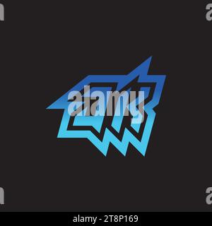 JK initial inspiration logo design esport and gaming clan ideas Stock Vector