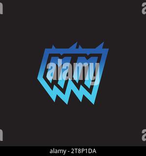 MM initial inspiration logo design esport and gaming clan ideas Stock Vector