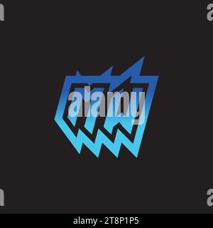 MW initial inspiration logo design esport and gaming clan ideas Stock Vector