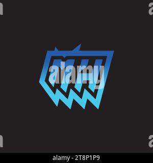 MH initial inspiration logo design esport and gaming clan ideas Stock Vector