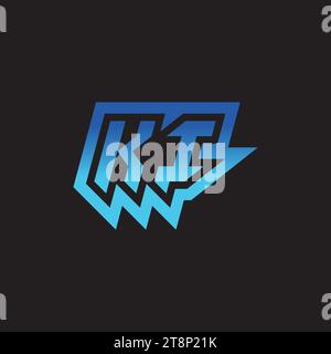 KI initial inspiration logo design esport and gaming clan ideas Stock Vector