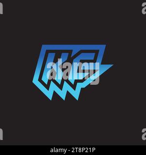 KC initial inspiration logo design esport and gaming clan ideas Stock Vector