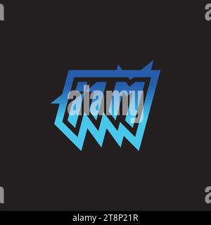 NM initial inspiration logo design esport and gaming clan ideas Stock Vector