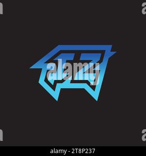 IZ initial inspiration logo design esport and gaming clan ideas Stock Vector