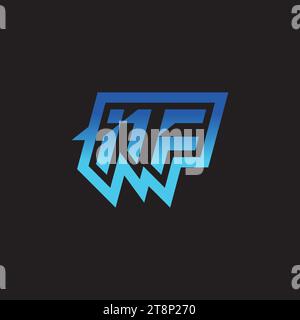 NF initial inspiration logo design esport and gaming clan ideas Stock Vector