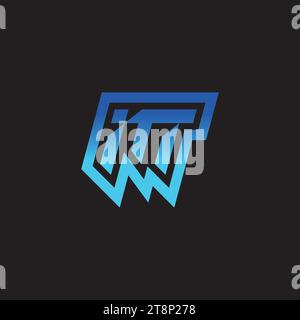 NT initial inspiration logo design esport and gaming clan ideas Stock Vector